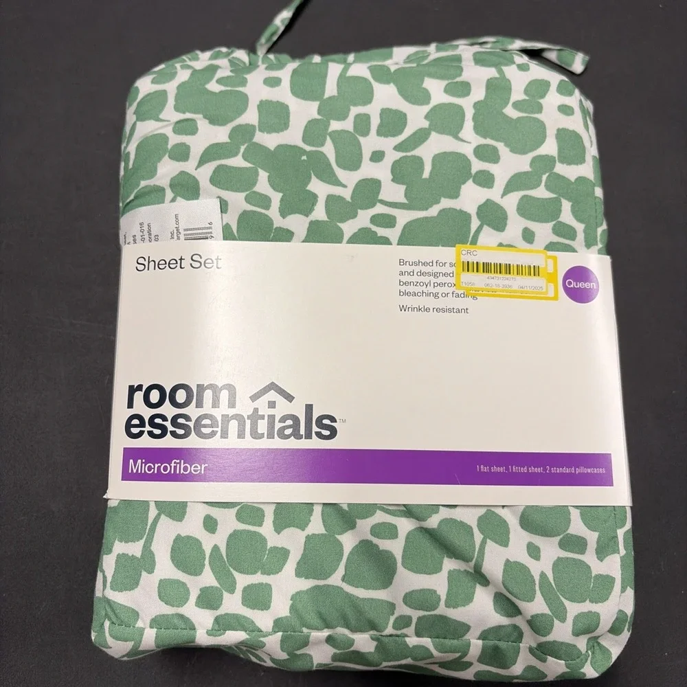 Green Spotted Room Essentials Wrinkle Resistant Microfiber Sheet Set Queen